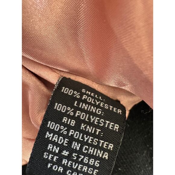 Outer Edge Floral Embroidered Black and Pink Bomber Jacket - Picture 6 of 8